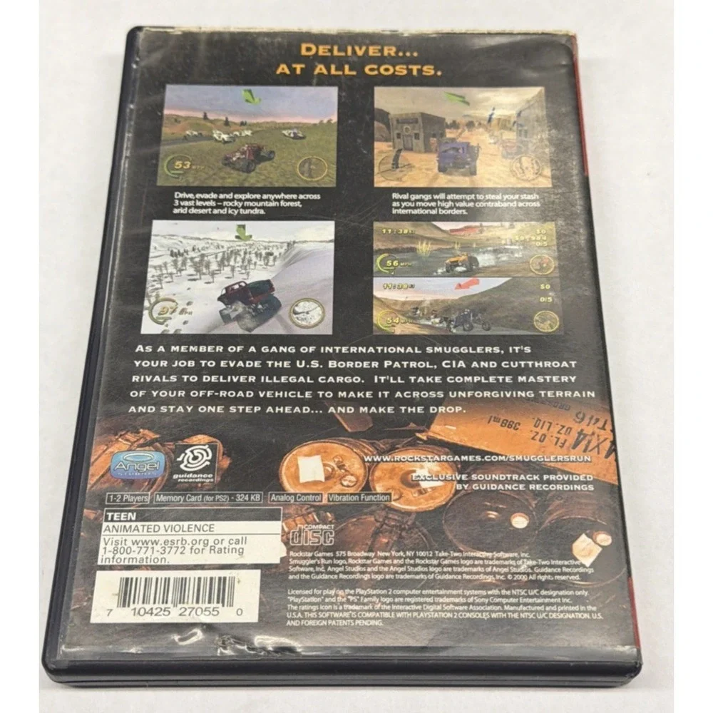 Smugglers Run PS2 PlayStation 2 2000 Black Label CIB